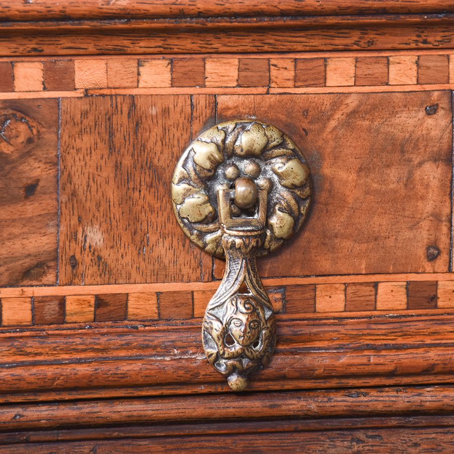 Antique Charles II Inlaid Two-Part Chest
