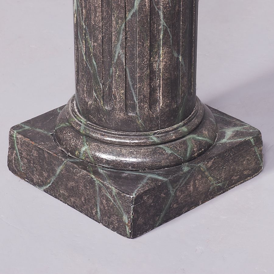Antique 19th Century, Neoclassical-Style Faux Green Marble Column