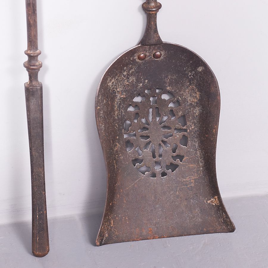 Antique Set of 3 Georgian Fire Tools