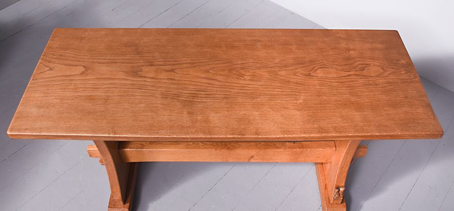 Antique Original Handmade Neat-Sized Squirrel man Hutchinson Oak Refectory Table