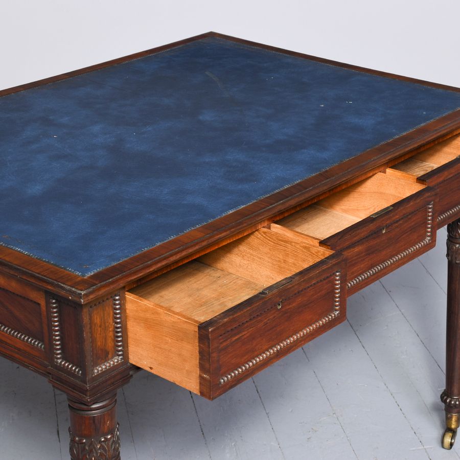 Antique Rosewood Regency Library Table in the Manner of William Trotter