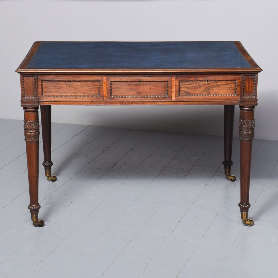 Antique Rosewood Regency Library Table in the Manner of William Trotter