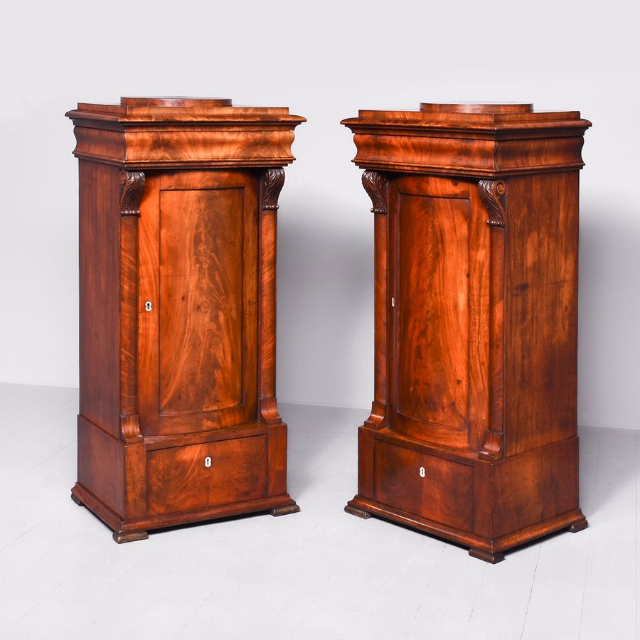 Pair of Biedermeier Mahogany Pedestals