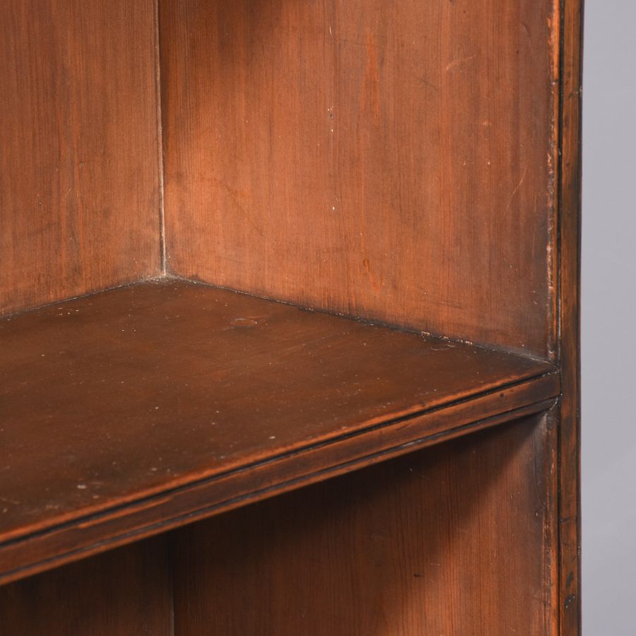 Antique Tall Victorian Straight-Grained Walnut Open Bookcase