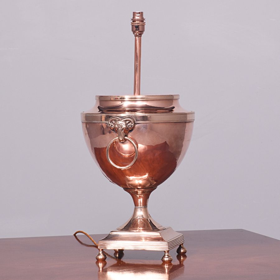 Antique George IV Copper Table Lamp