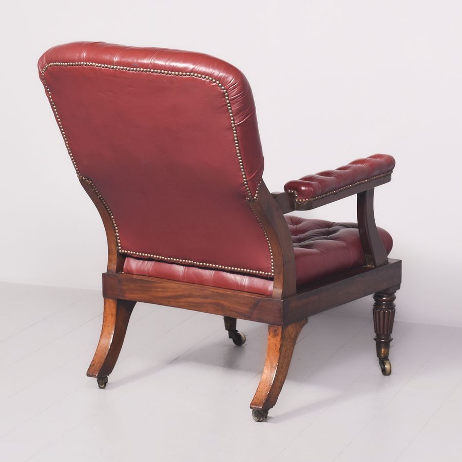 Antique Large George IV Reclining Library Chair