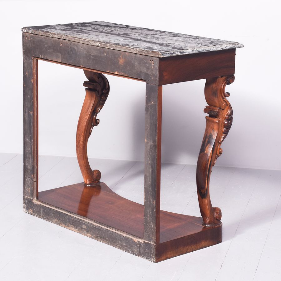Antique Rosewood and Marble Topped Pier Table