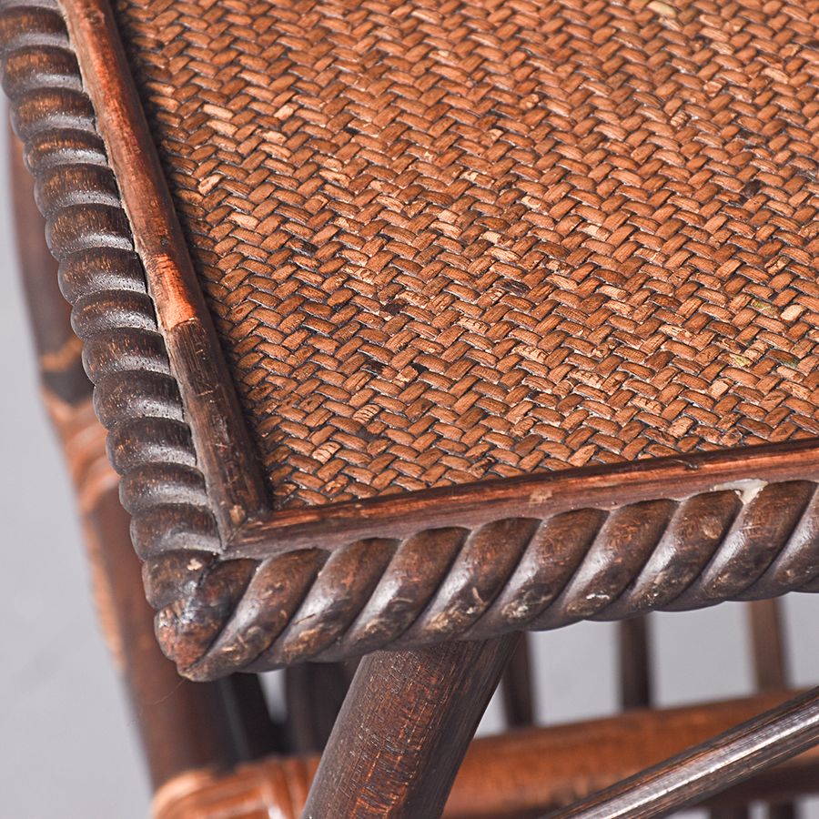 Antique Bamboo and Rattan Occasional Table