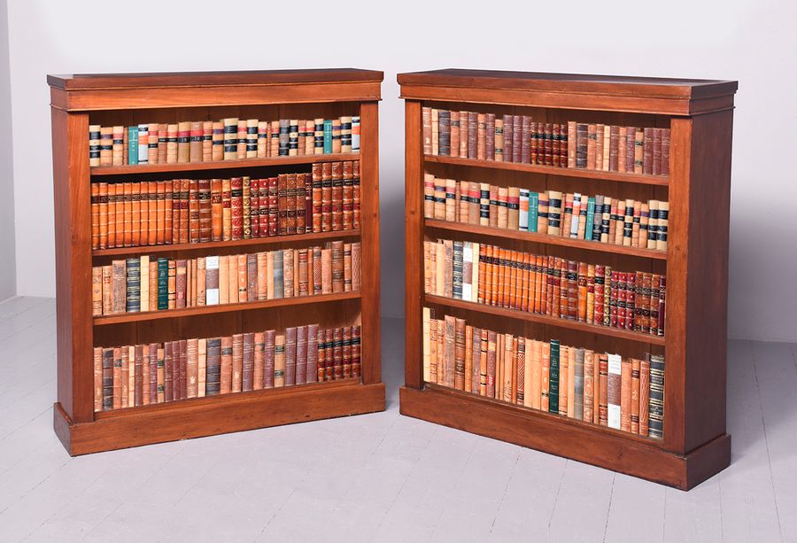 Pair of Victorian Mahogany Open-Bookcases