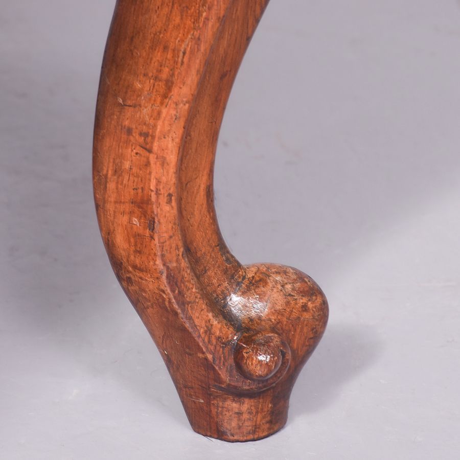 Antique Quality, Large Mid Victorian Cabriole Leg Walnut Stool