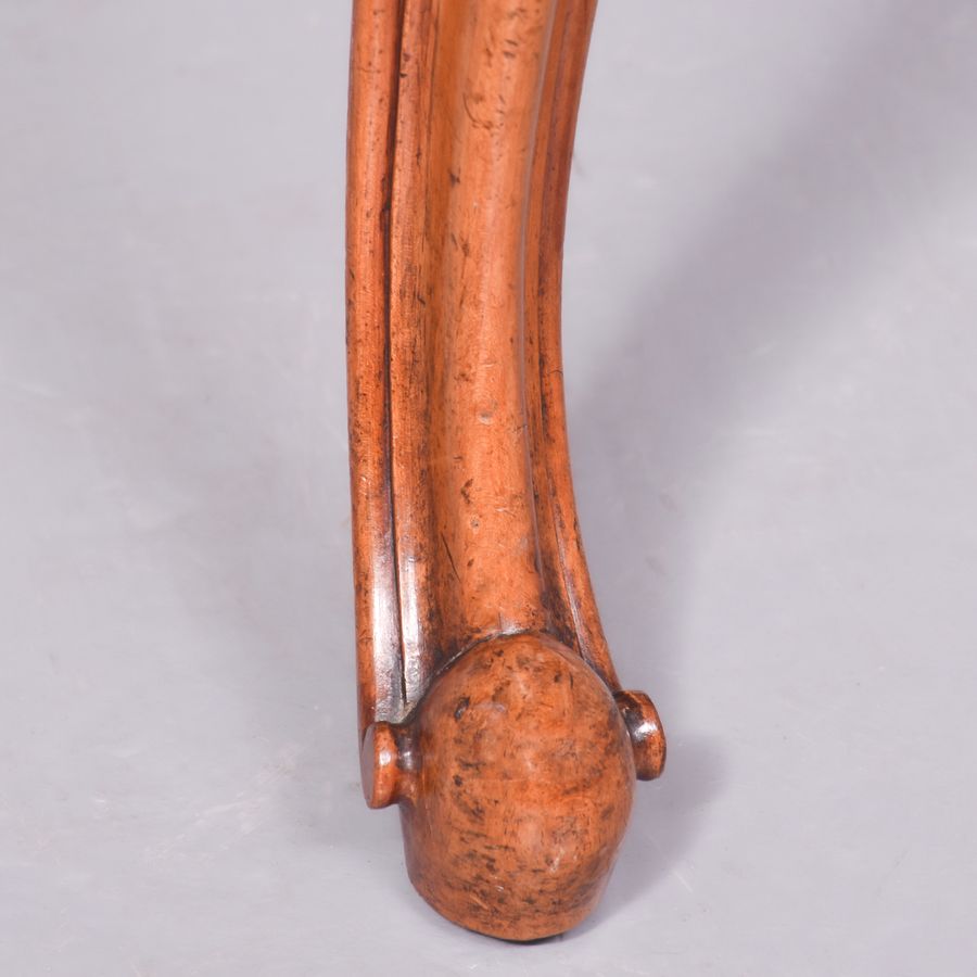 Antique Quality Mid Victorian Walnut Cabriole Leg Stool