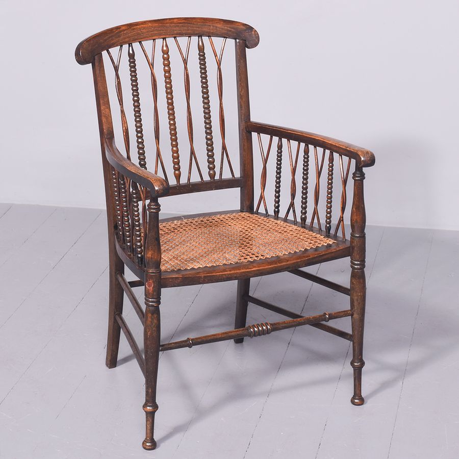 Antique Stained Beech Bedroom Chair