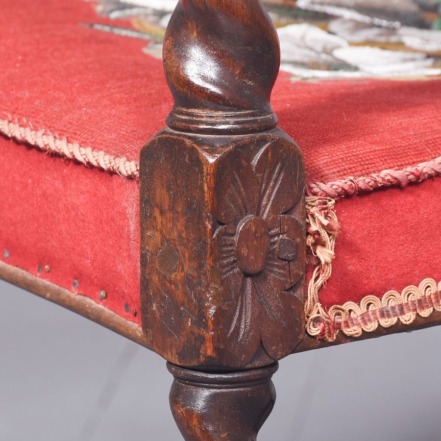 Antique Carved Walnut Armchair