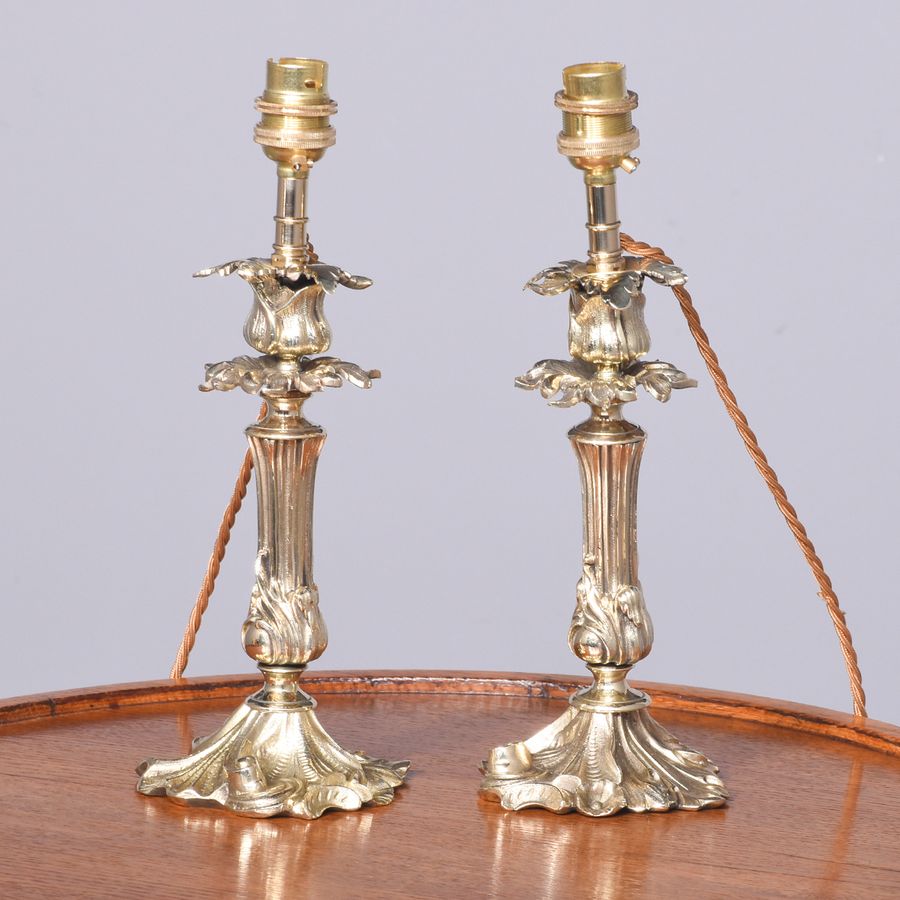 Pair of Cast Bronze Lamps