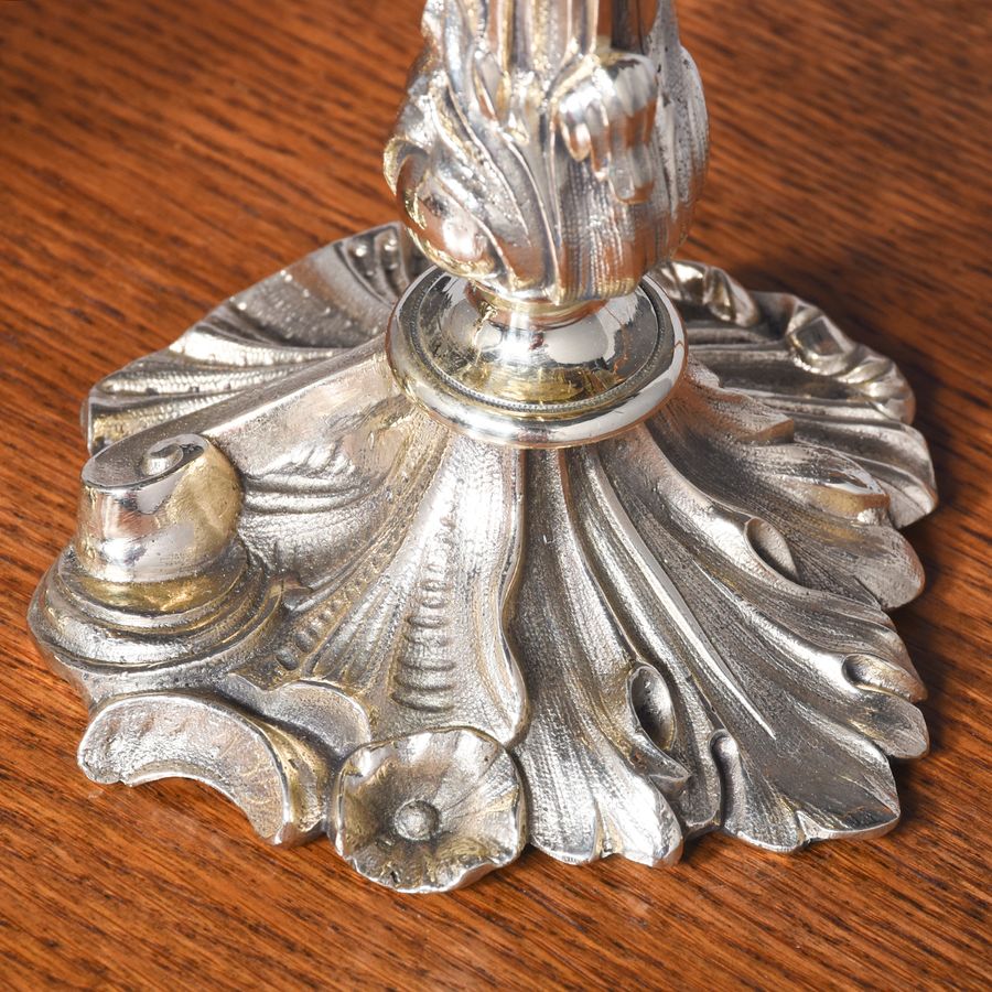 Antique Pair of Cast Bronze Lamps