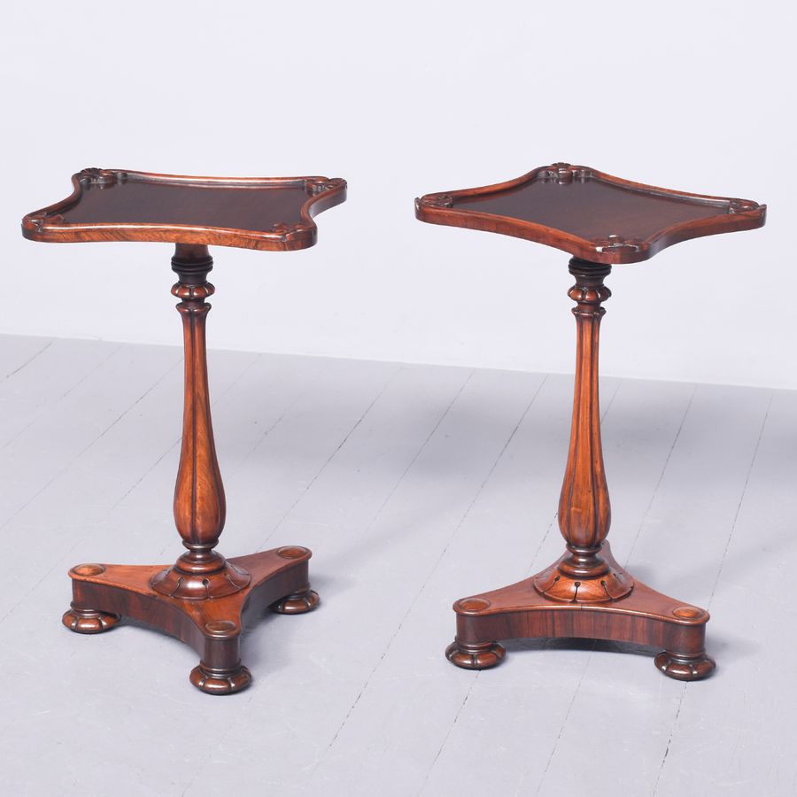 Rare Pair of Early Victorian Rosewood Wine or Occasional Tables