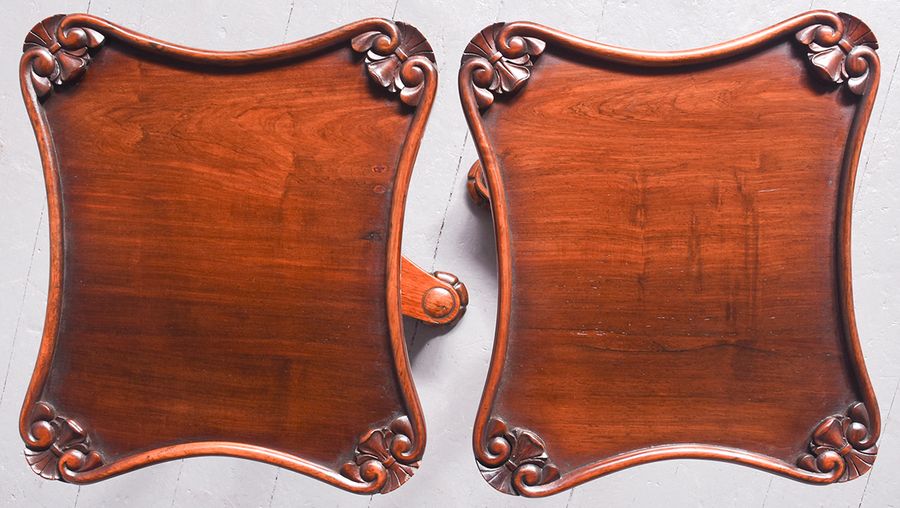 Antique Rare Pair of Early Victorian Rosewood Wine or Occasional Tables
