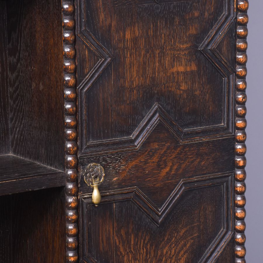 Antique A Neat Sized Oak Jacobean Style Dresser