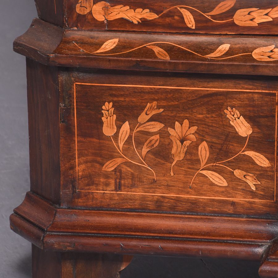 Antique A Dutch Marquetry Display Cabinet