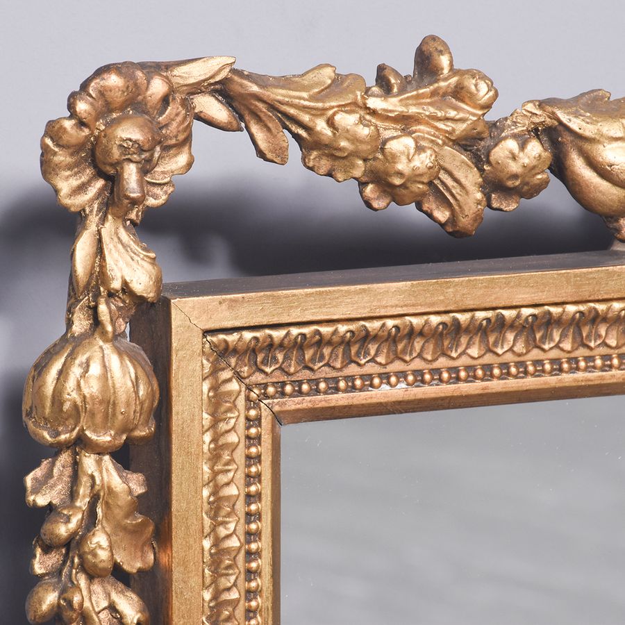 Antique Carved and Gilded Tryptic Overmantel Mirror