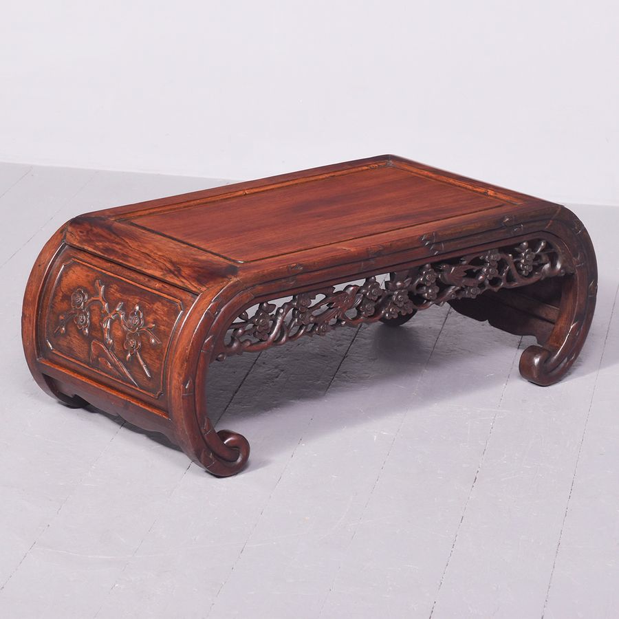 Qing Period Chinese Hongmu Low Or Opium Table Bearing Original Shui Hing (Kowloon Cabinetmaker) L...