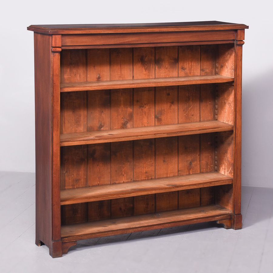 Antique Quality William IV mahogany low open bookcase 