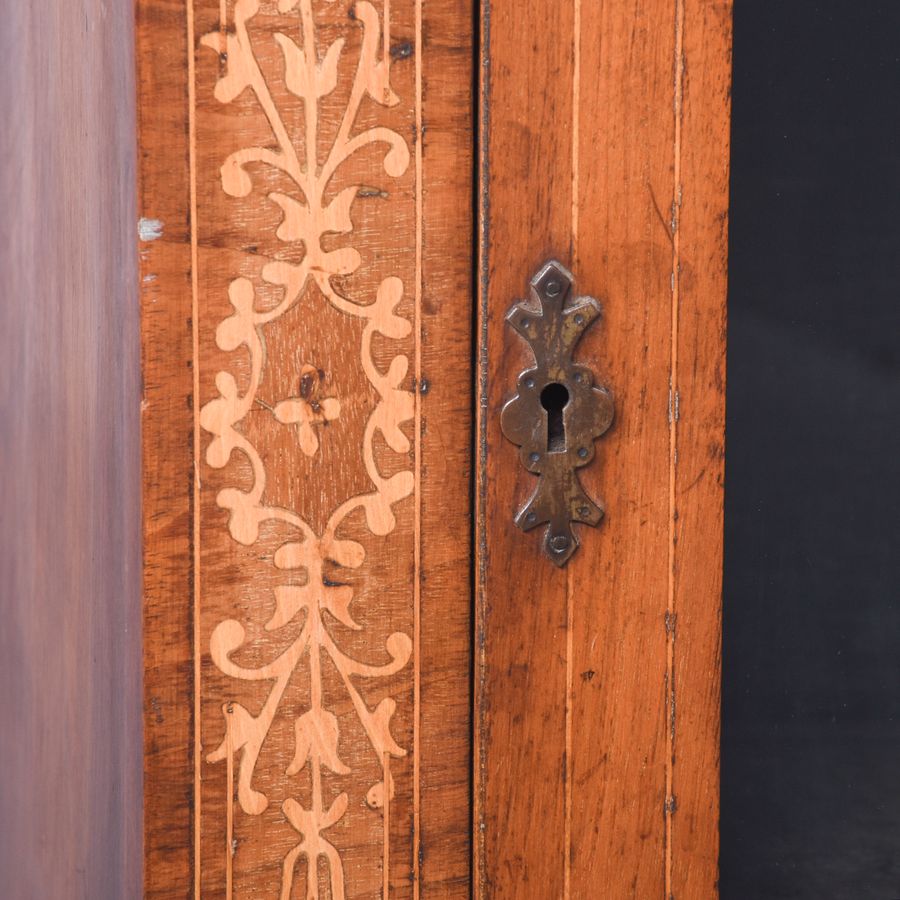 Antique Victorian Walnut and Marquetry Inlaid Pier Cabinet