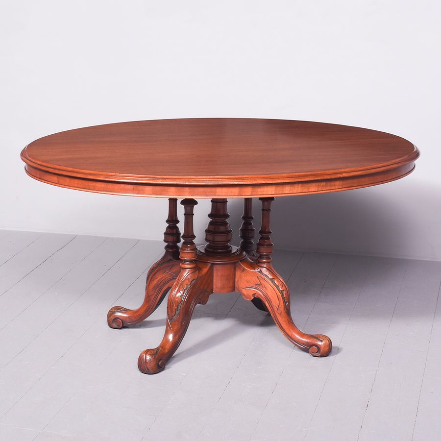 Antique A Mid-Victorian Mahogany Oval Top Breakfast Table