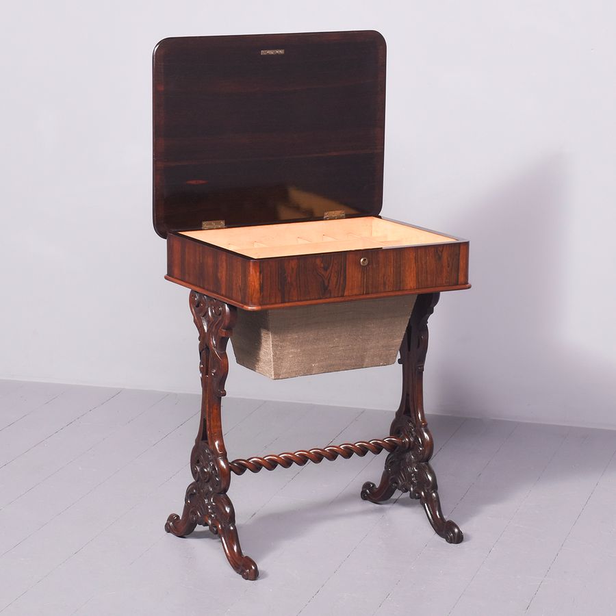 Antique Early Victorian Rosewood Work or Side Table