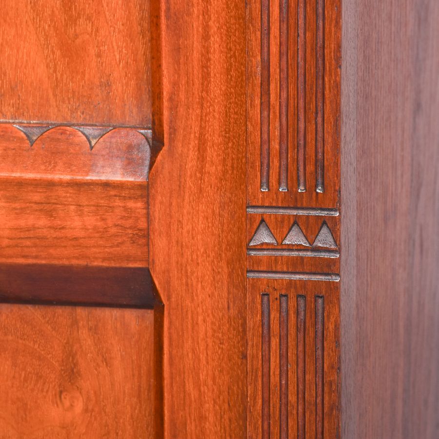 Antique Pair of Late Victorian Gothic Influence Walnut Bedside Lockers