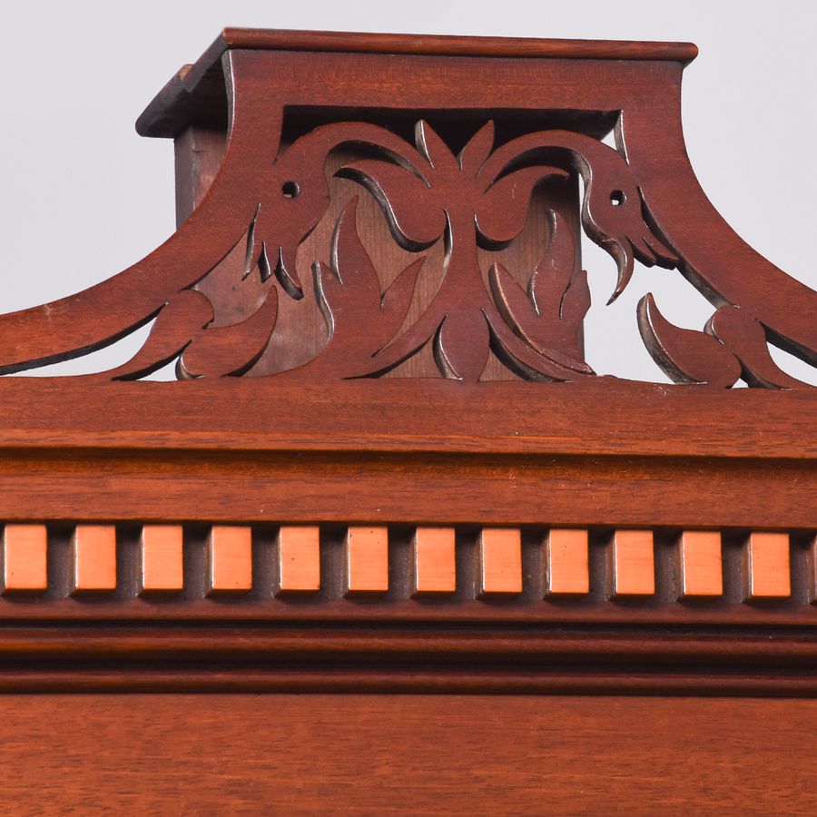 Antique Decorative George III Style Inlaid Mahogany Cabinet Bookcase