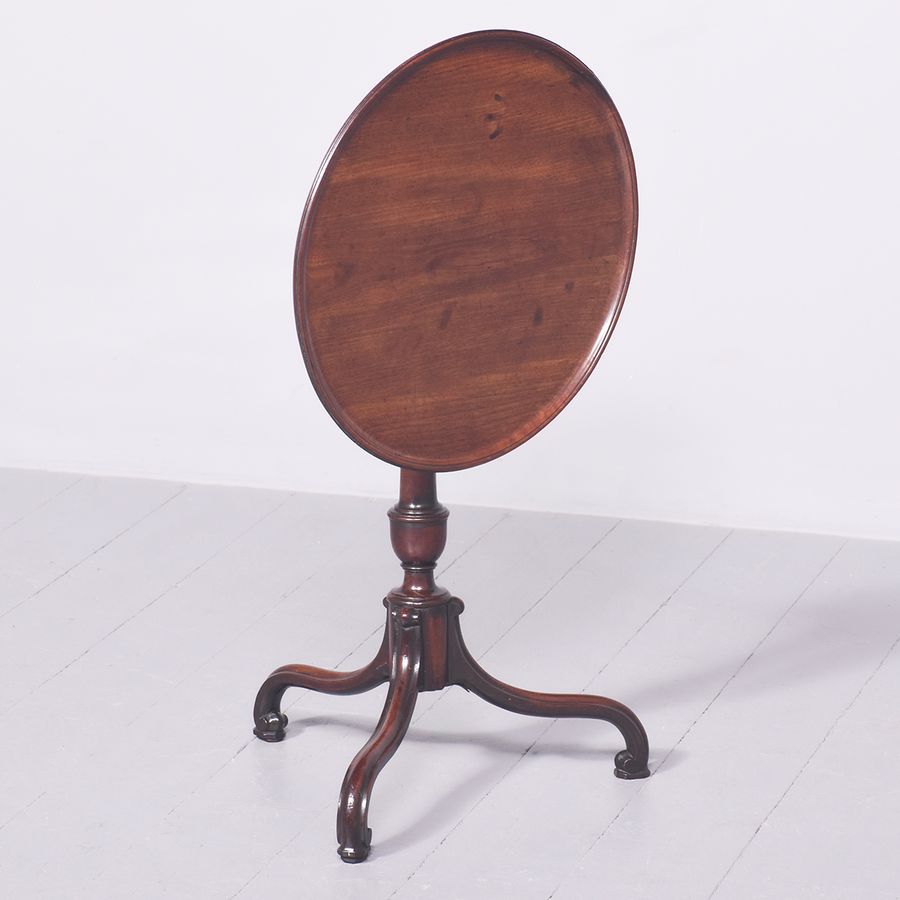 George III Mahogany Dished-Top Circular Occasional or Wine Table