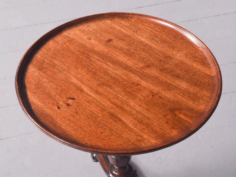 Antique George III Mahogany Dished-Top Circular Occasional or Wine Table 