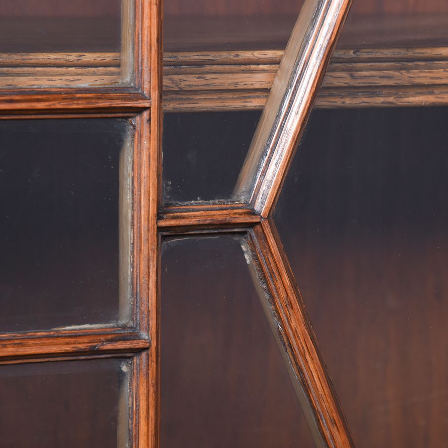 Antique Carved Oak Cabinet Bookcase