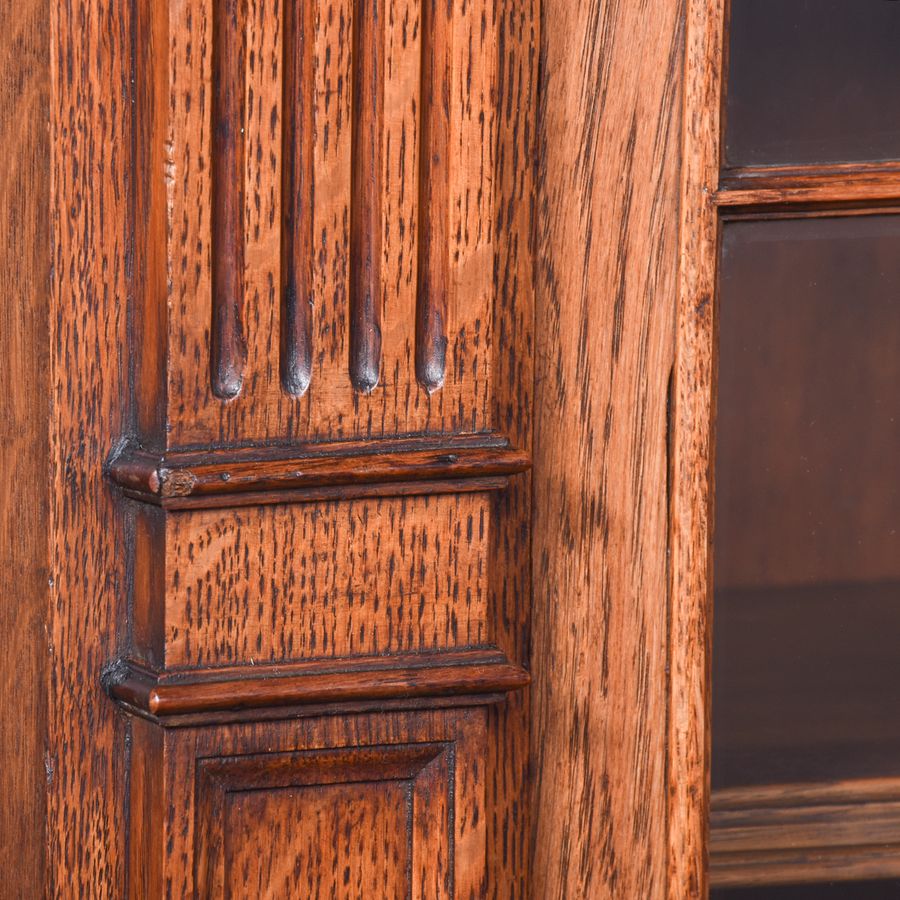 Antique Carved Oak Cabinet Bookcase