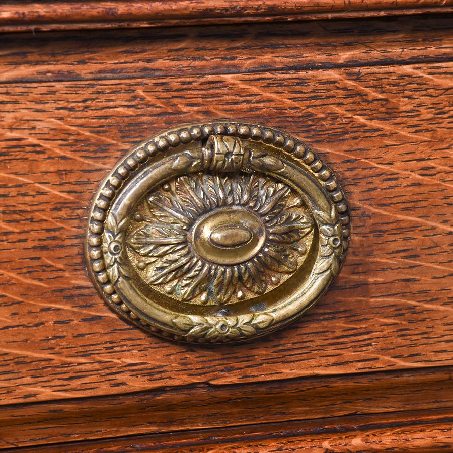 Antique Carved Oak Cabinet Bookcase