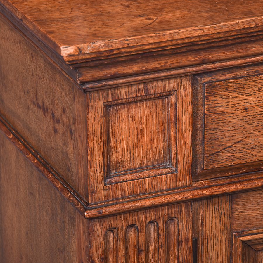 Antique Carved Oak Cabinet Bookcase