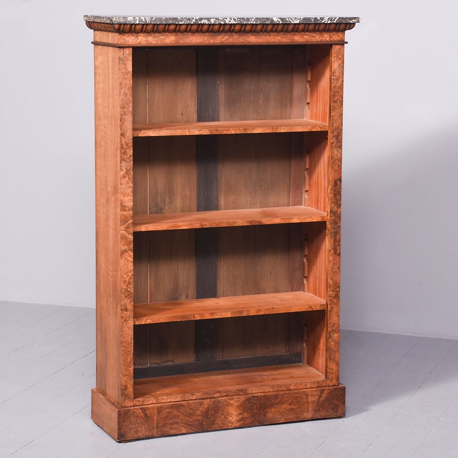 Antique Marble Topped Open Bookcase