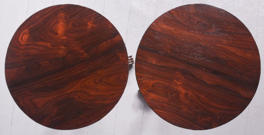 Antique Rare Pair of William IV Circular Rosewood Occasional Tables