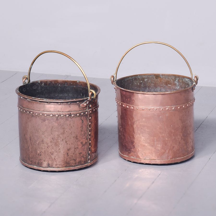 Pair of Copper and Brass Buckets