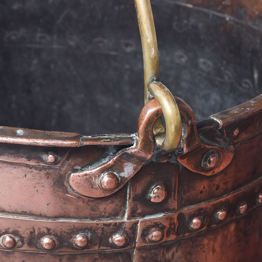 Antique Pair of Copper and Brass Buckets