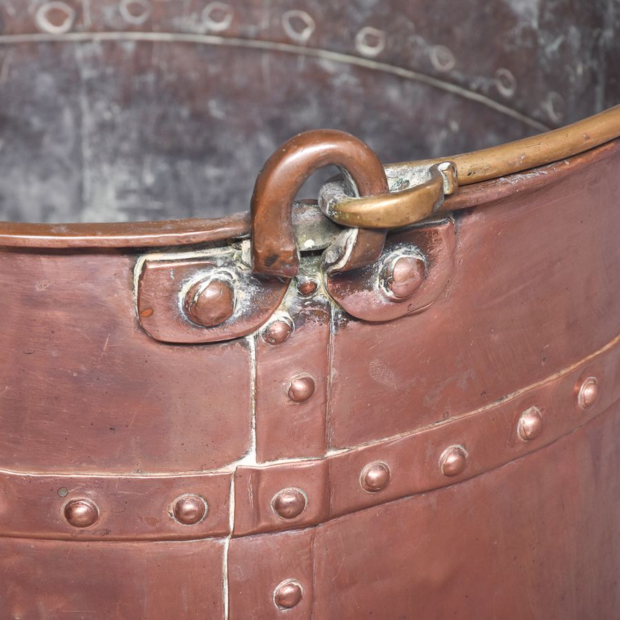 Antique Pair of Copper and Brass Buckets