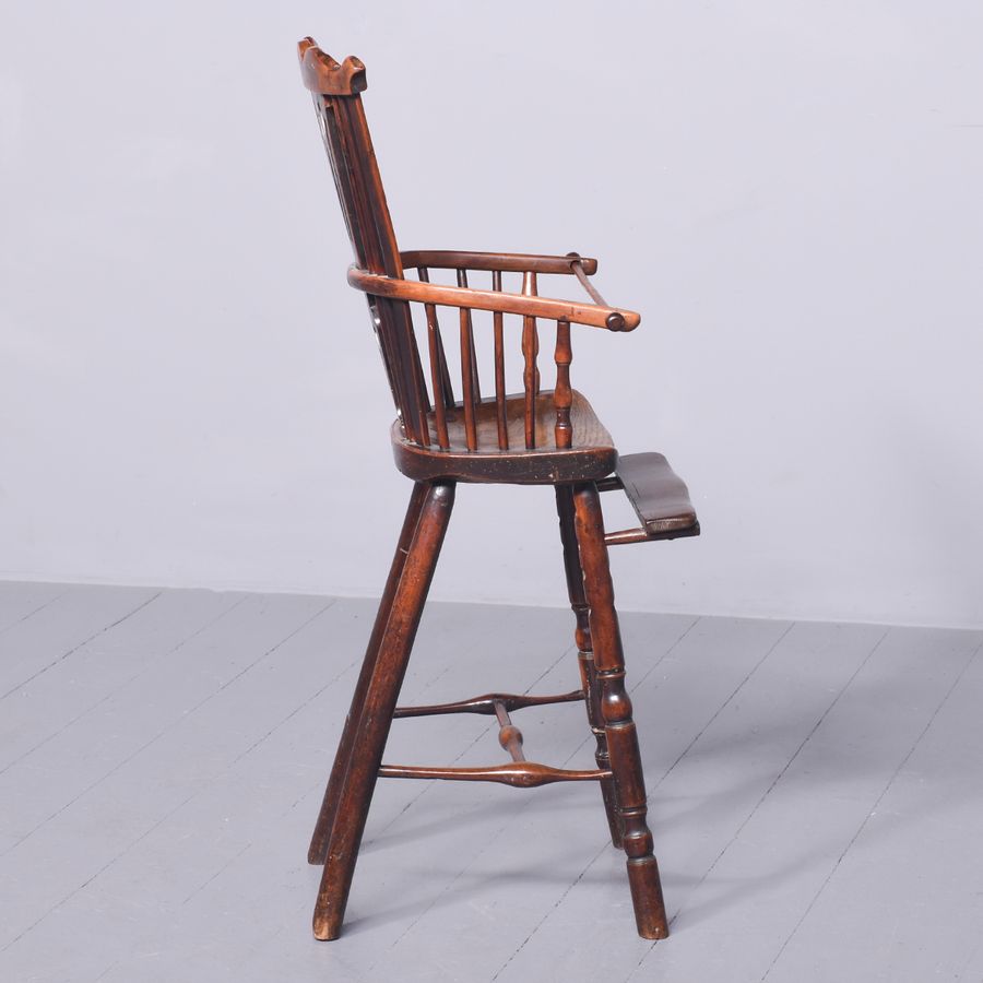 Antique George III Childs Highchair in Elm and Yew