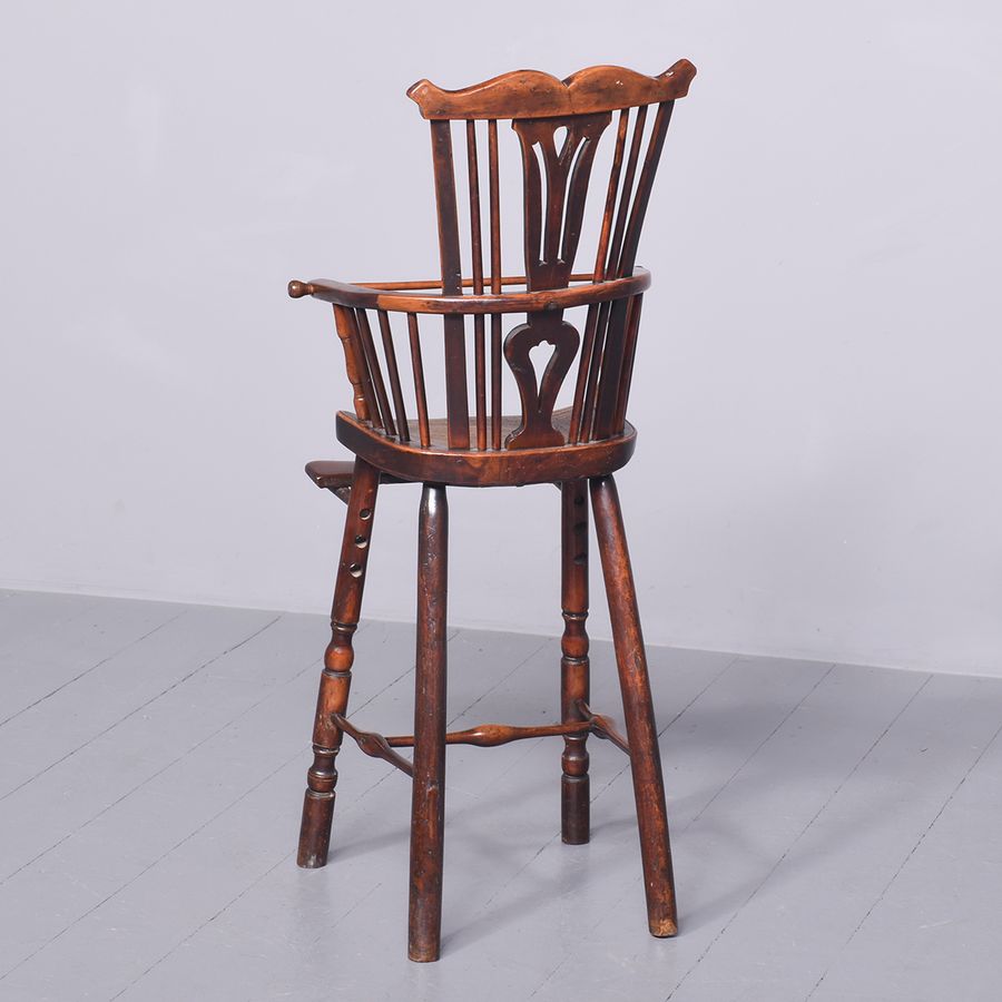 Antique George III Childs Highchair in Elm and Yew