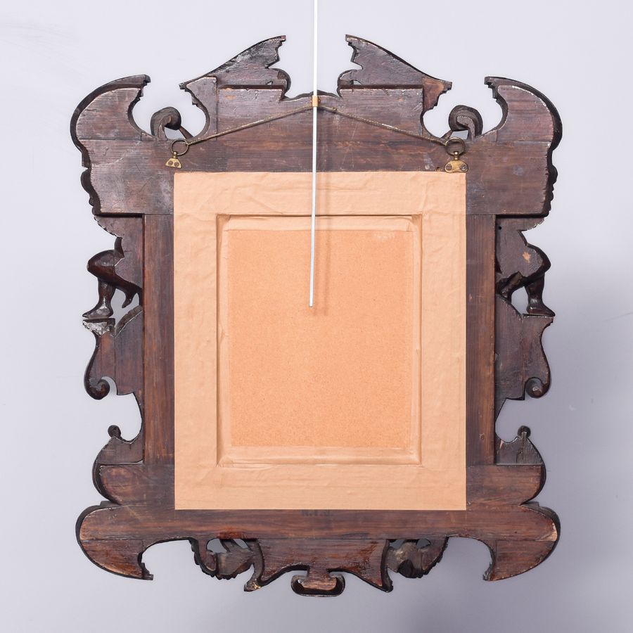 Antique Renaissance-Style Carved Fruitwood Wall Mirror