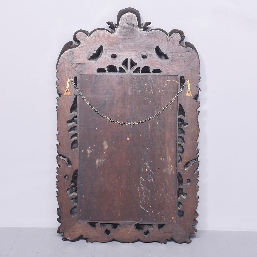 Antique Magnificent Large Carved Renaissance-Style Bevel Edge Wall Mirror