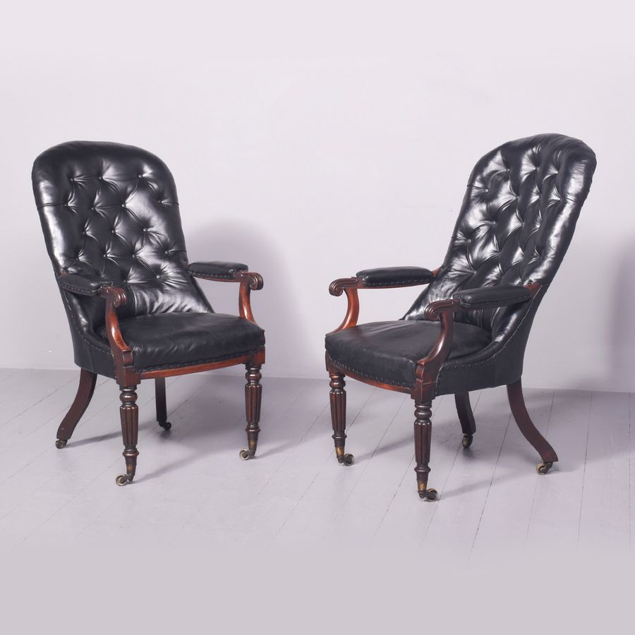 Pair of George IV Library Chairs