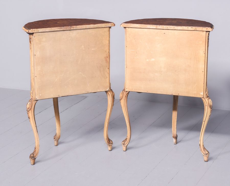 Antique Pair of Demi-Lune Side Tables/Cabinets