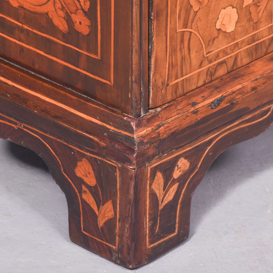 Antique Quality Dutch marquetry-inlaid walnut block fronted bureau