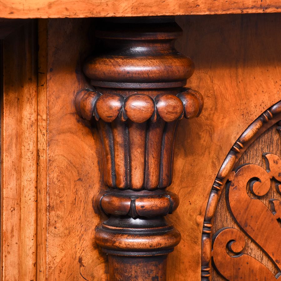 Antique Burr Walnut and Amboyna Credenza